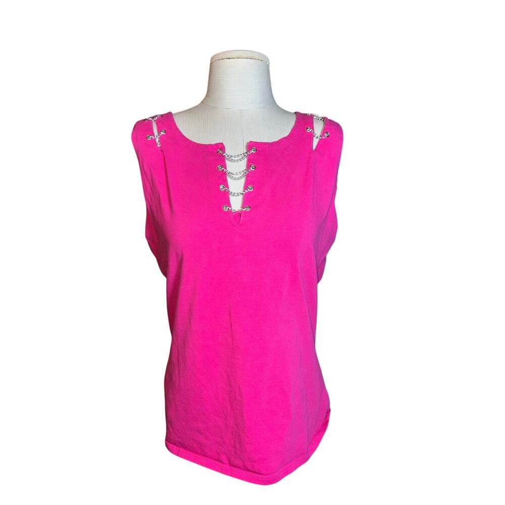 Y2K Twin Motorcycle apparel pink chain tank top women's size 2XL